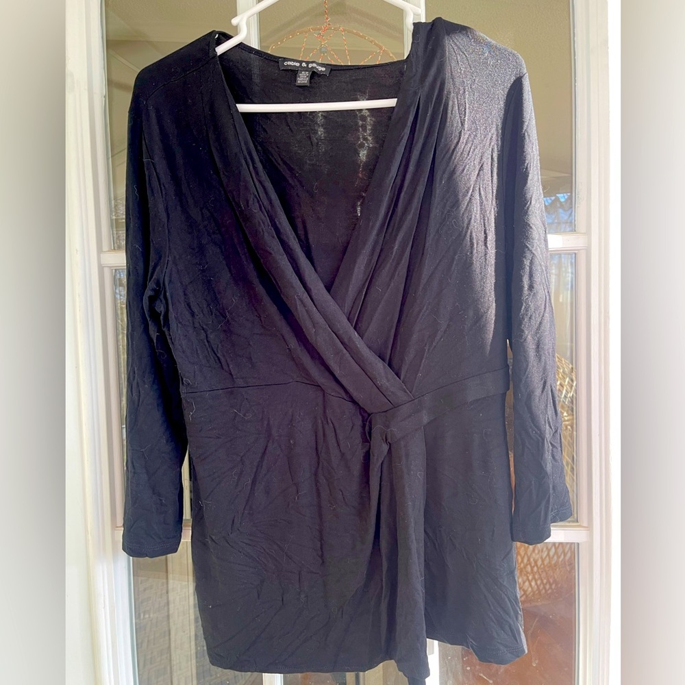 Black 3/4 sleeve blouse